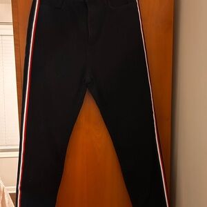Banana Republic Black Pants with Red and White Stripes